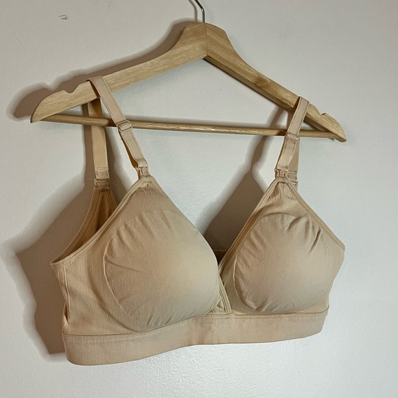 Beige Wireless Nursing Bra – Large | Adjustable, Soft & Supportive - Picture 7 of 11